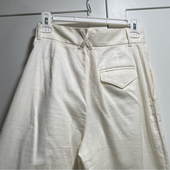 Banana Republic High Rise Linen Blend Wide Leg Trousers White Ecru - Picture 10 of 13